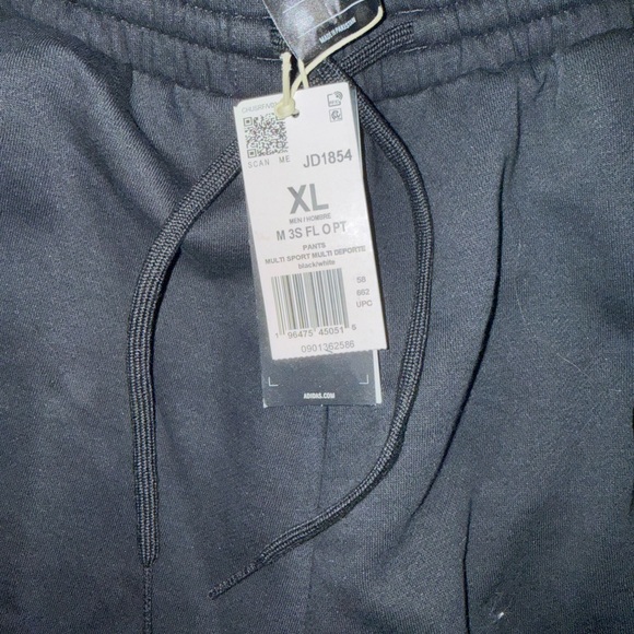 Adidas Black Sweat Pants with White Stripes - Picture 2 of 2